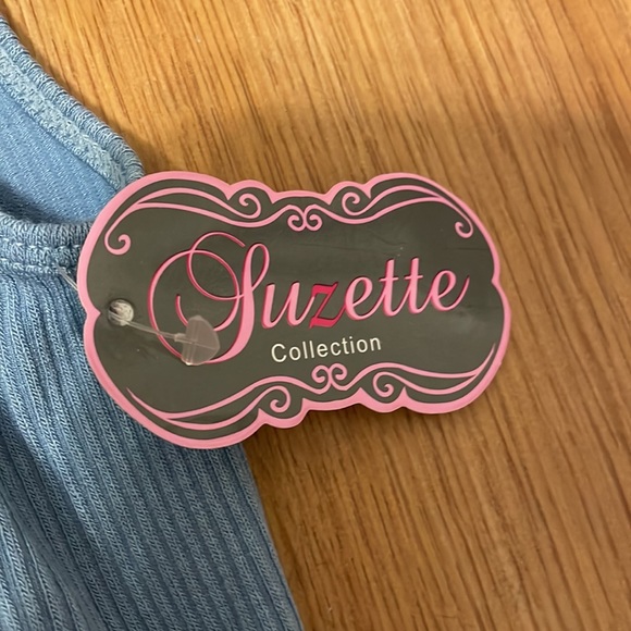Suzette Collection Blue Tank Top— New With Tag - Picture 4 of 10